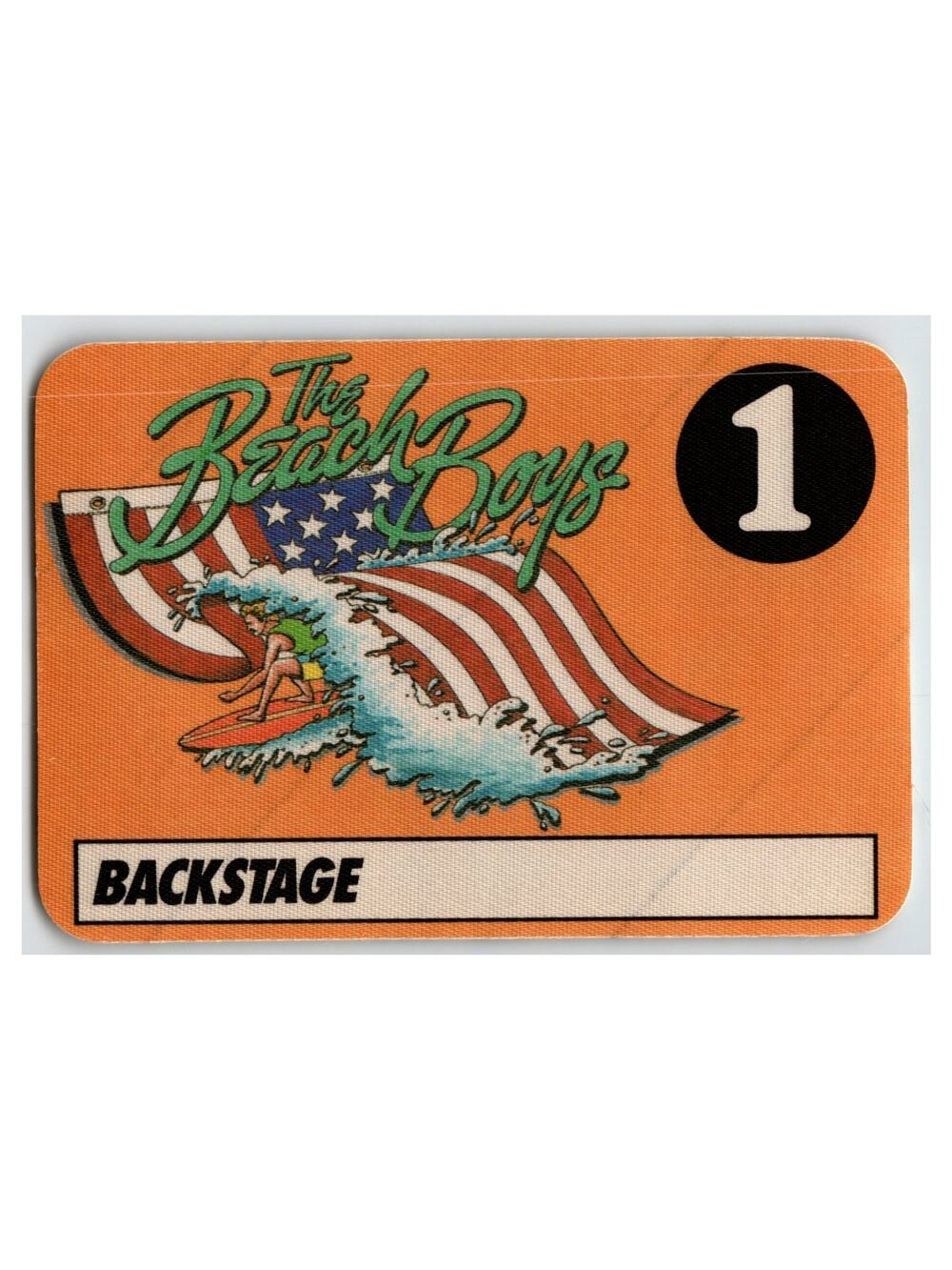 The Beach Boys Backstage Pass Sticker #1 Crack'n Peel US Flag Surf Waves Vintage